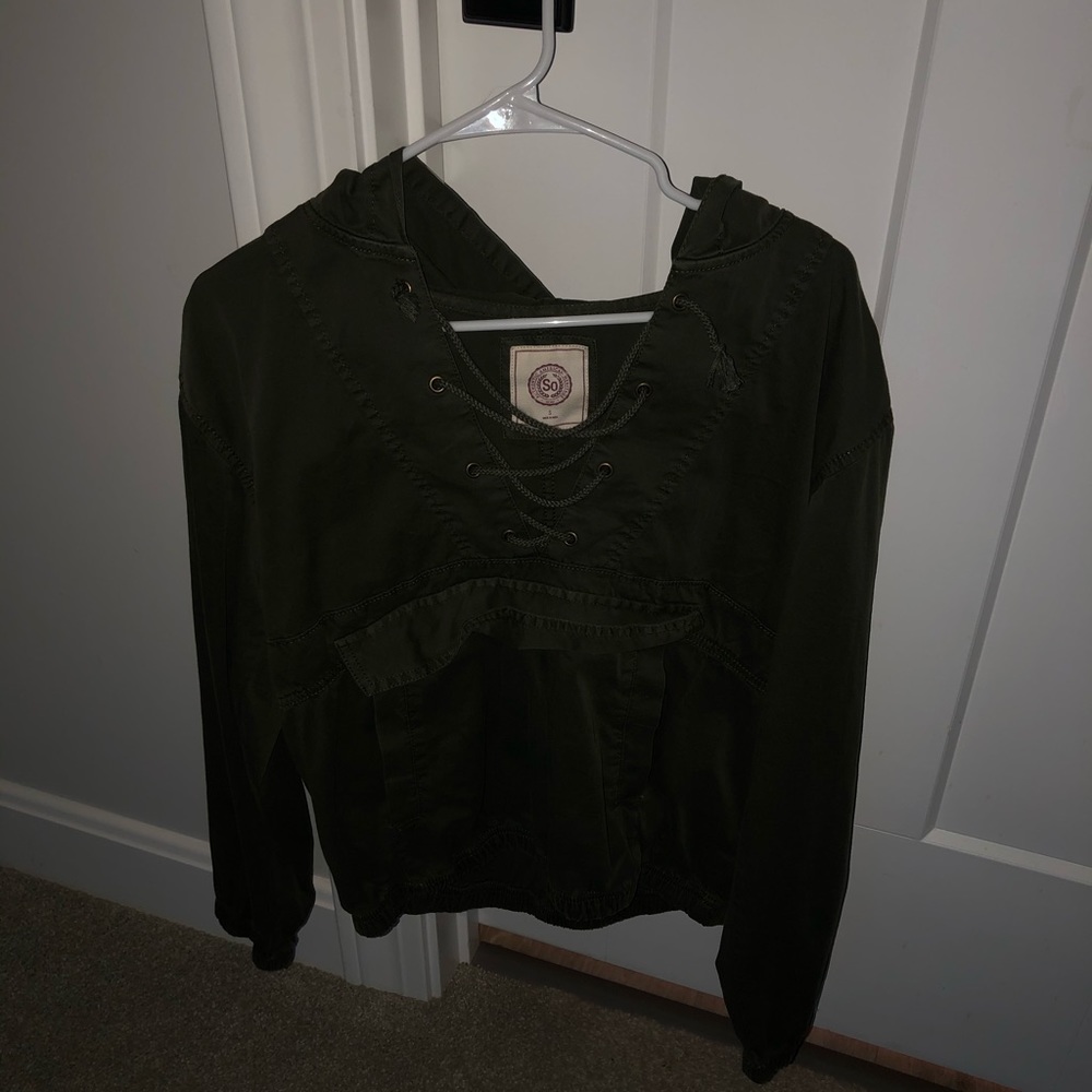 green pullover